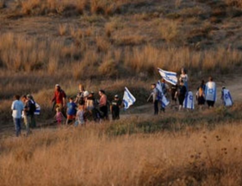 Une marche d�extr�me droite appelant � la r�installation juive de Gaza l�ann�e derni�re.